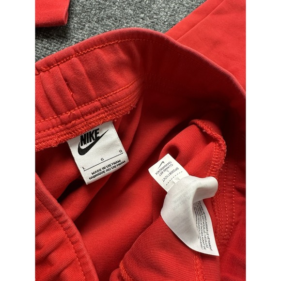 Mens Joggers Nike Red Fleece Sweatpants Made in Vietnam, Size L - Picture 5 of 7
